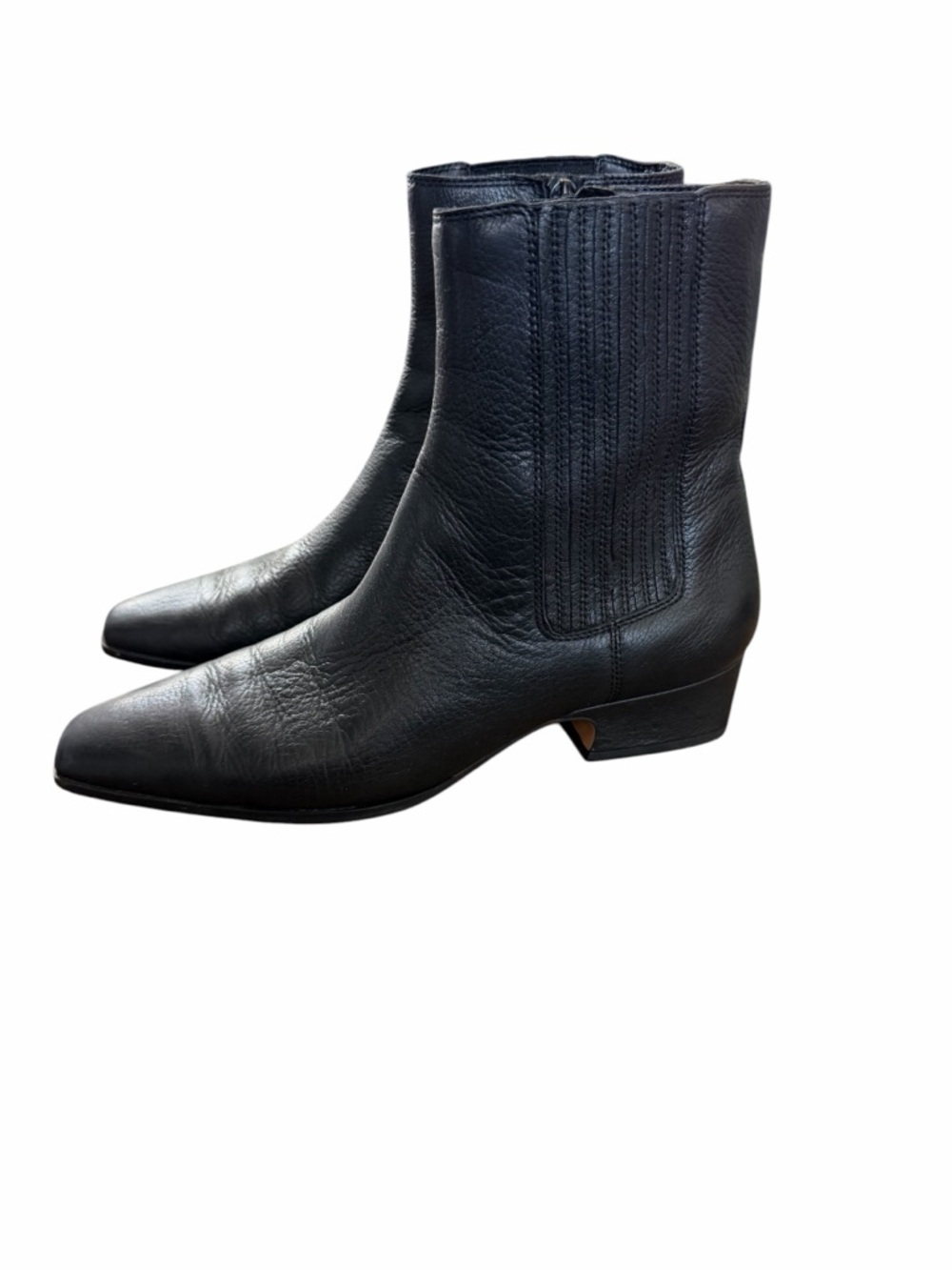 Black Leather Ankle Boots - Picture 2 of 7